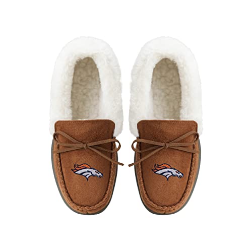 Image of FOCO Womens NFL Team Logo Tan Moccasin Slippers