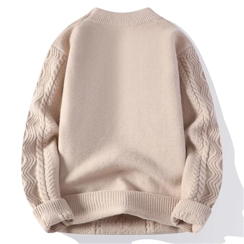 Men's Mock Neck Knit Pullovers Thick Solid Color Warm Knitted Pullover Sweaters3