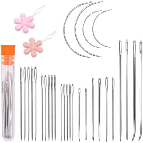 29 Pieces Hand Sewing Needles, Large Eye Needles, Leather Needles...