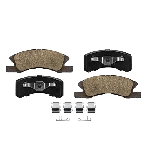 Image of Detroit Axle - 6pc Front Brake Kit for 2014-2016 Mitsubishi Mirage, 2015 Drilled and Slotted Disc Brake Rotors Ceramic Brakes Pads with Hardware Replacement : 9.02 inch inch Rotor