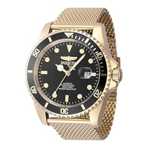 Invicta Pro Diver Men 47mm Stainless Steel Gold Black dial 8215 Automatic