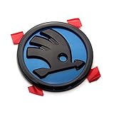 None/Brand Car Styling Mittelfrontgrill Koffer Embleme Ersatz Logo Aufkleber Für S-Koda Octavia Superb Front (90Mm),Blau
