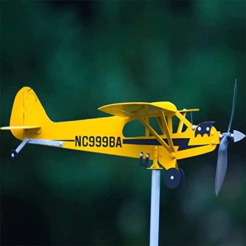 Uvoggfua Piper J3 Cub Airplane Weathervane,2023 New Airplane Wind Spinner Metal Weathervane Windmill,Airplane Weather Vane For Sheds Yard Garden Patio Lawn,Flight Lovers Gifts (Size : 32 * 28Cm) #TOP7