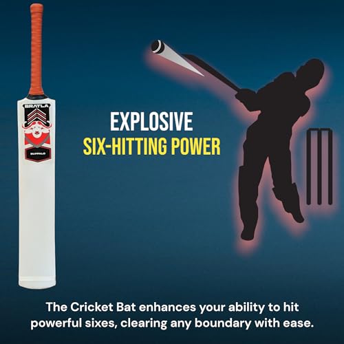 Bratla Cricket Bat for Tape Tennis Soft Ball - Lightweight Curved Profile | Powerful Strokes for Enhanced Performance | Adult Size, Lightweight Design