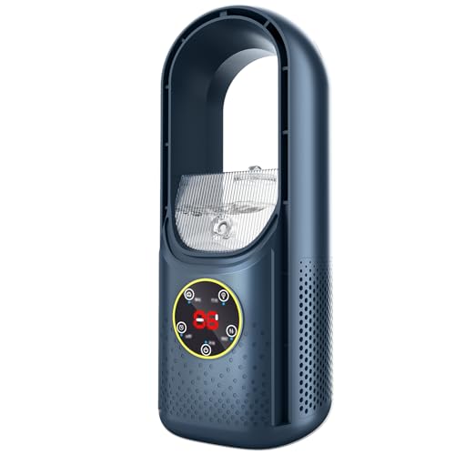 Ventilatore senza rotore, ventilatore a torre 2 in 1, molto silenzioso e purificatore d'aria con HEPA, 8 velocità, oscillazione a 90°, timer, grande indicatore LED, ventilatore con telecomando per