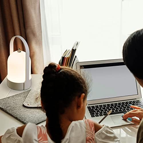 Tubicen Portable Table Lamp, LED Rechargeable Table Light with 4-Level Touch Dimming, 4000mAh Battery Operated Cordless Bedside Lamp for Home, Bedroom, Living Room, Garden, Outdoor Camping (White)