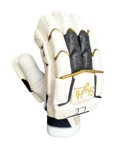 Skyhi Limited Edition Cricket Batting Gloves | Lighweight Leather Cricket Batting Gloves for Mens Right Hand and Left Hand Batsman (Right Hand)