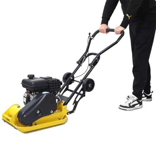 2.5HP Plate Compactor Gas 79.7cc 8200N Force Construction Concrete Tamper Machine Power Paver 19.3 x 12.6\" Plate, EPA Compliant
