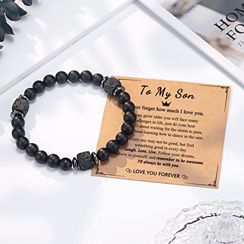 To My Son Bracelet Gifts From Mom Dad Mother, Bracelets For Teenager Boys 6-8 8-12 10-12, Wedding Back To School Gifts For Son Teenage Teen Boys Gift Ideas 16-18 14-16 12-14 13 15 9 10 11 Year Old Boys Christmas Birthday Gifts, Things Stuff For Teen Boys Valentine's Day #TOP2