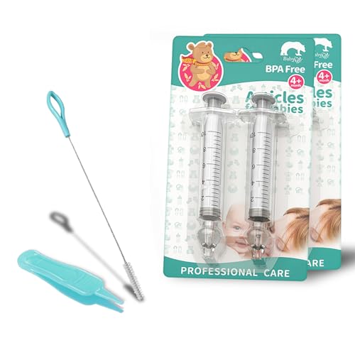 Image of Nasal Syringe for Baby - 4PCS with Cleaning Tools - Safe Silicon Baby Nasal Aspirator Qucik Syringe Nose Cleaner Rinsing Tool for Baby /Infant /Kid (Transparent, 4PCS)