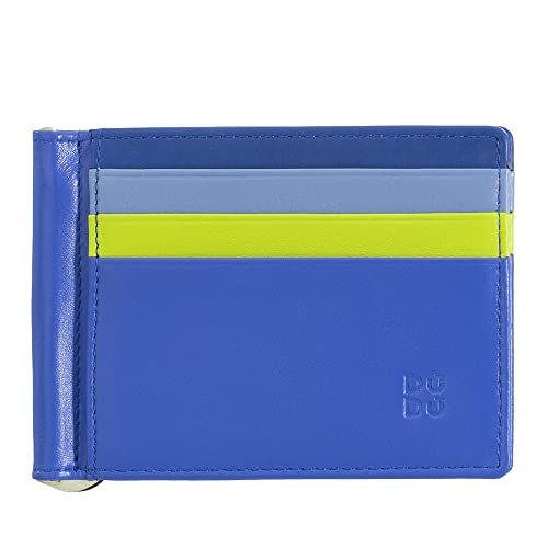 Portefeuille pour homme avec pince à billets DUDU en cuir et porte-cartes bleuet