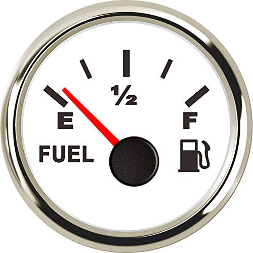 Image of 100TECH Marine Gas Fuel Gauge for Boat Fuel Level Gauge for Car Truck Vehicle Diesel Aftermarket Gauge for Truck Vehicle SUV Automotive Replacement Fuel Level Gauge with Backlight 240-33ohm White