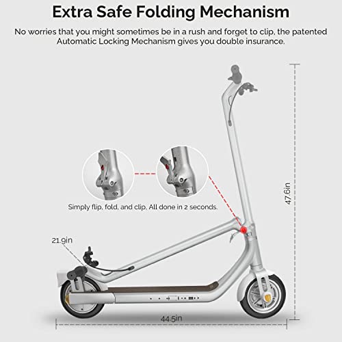 Atomi Alpha Electric Scooter Adults, 650W Motor Electric Scooter With 25 Miles Long Range, 19 Mph Speed, Colorful Ambient Lights, Combination Lock, Smart App, Folding Portable Adults Electric Scooter #TOP6