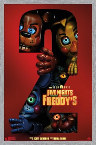 Trends International Five Nights at Freddy's Movie 2 (2025) - Withered One Sheet Wall Poster, 22.4L x 14.7W, Gray Framed Version