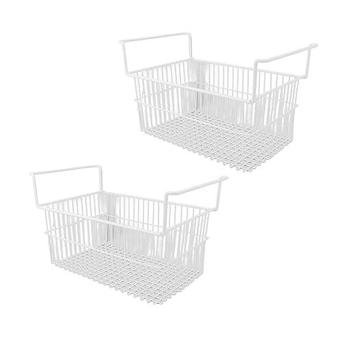 Fabater Organizador de Congelador, Cestas de Almacenamiento de Alambre con Asas para Congelador Vertical Ordenar y Organizar Alimentos, Juego de 2, Cesta de (63 X 27 X 29 cm / 24,8...