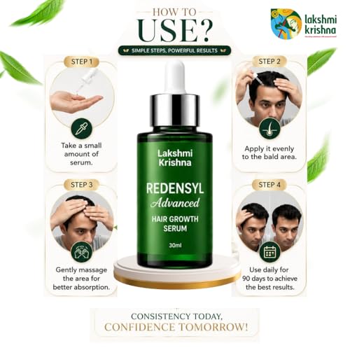 Image of Lakshmi Krishna Naturals Advanced Hair Growth Serum 30 ml with Redensyl 3%, Anagain 4%, Baicapil 2% & Caffeine - Plant Based Serum to Stimulate Hair Regrowth, Support Hair Density & Scalp Care for Men & Women