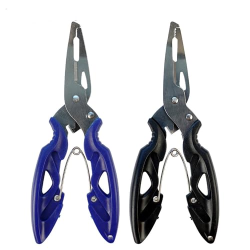Pinzas de pesca multifuncionales, acero inoxidable, 2 piezas