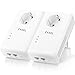 Produktbild Zyxel 1800 Mbit/s Pass-Through Powerline-Adapter mit Gigabit Ethernet und zwei Ports, kompatibel zu allen gängigen Powerline Adaptern, ideal für NAS-Anwendungen und HD-Streaming, 2er Pack [PLA5456]