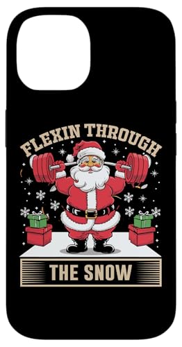 Flexin Through The Snow フェスティブ サンタ リフティング スマホケース iPhone 14 用