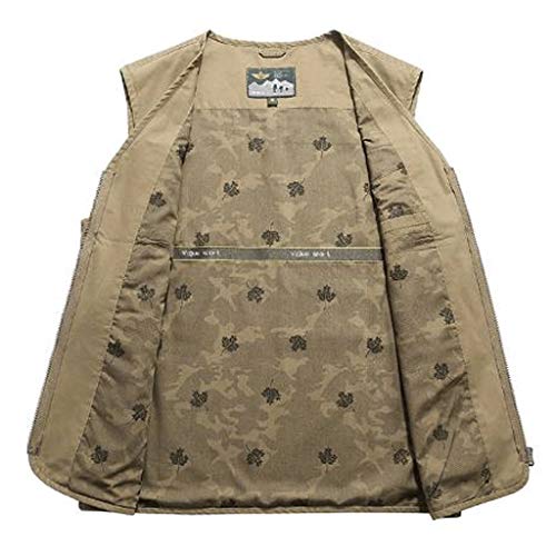 Chaleco de pesca multibolsillo para hombre de algodón en talla 3XL 3