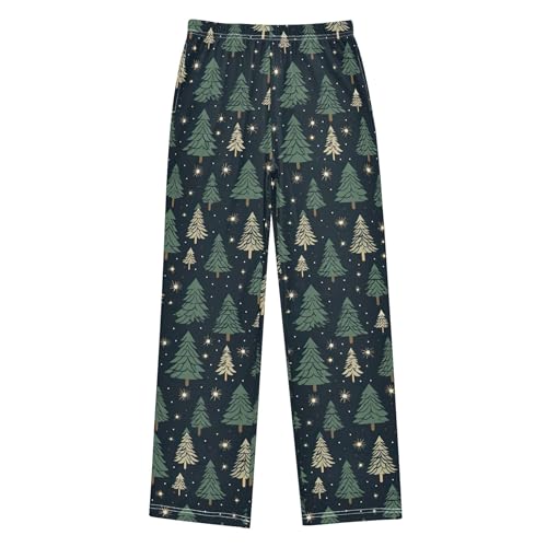 Christmas Tree Xmas Long Pajama Pants Elastic Waist PJ Bottoms with Pockets S A1115622