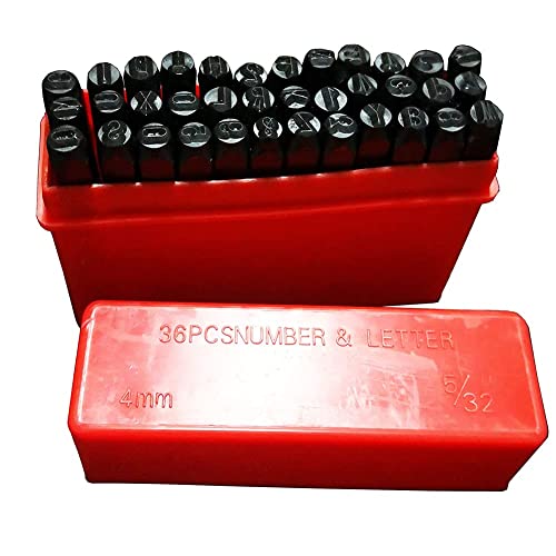 Beyondcity Vin Serial Id Tag Plate Data Blank Car Truck Hot Rod Equipment Trailer 4Mm Number & Letter Stamp Punch Set(4Mm Number) #TOP1