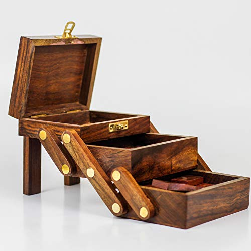 All-In-One Nagina International Wood Crafted Multi Game Box: Domino, Cards, Dice And More! #TOP5