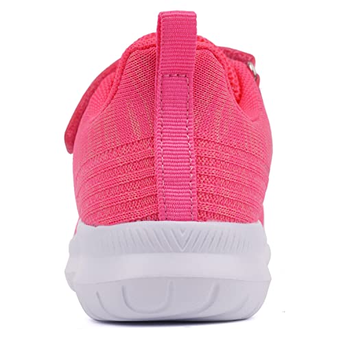 Toandon Little Kids Girls Sneakers Shoes Breathable Lightweight Athletic Sport Tennis Running Walking Fashion Knit Straps Non Slip Hook And Loop Closure Sneakers Pink Size 1 #TOP5