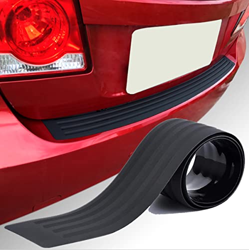 Auto Parts Club u800Rear Bumper Protector, Rear Bumper Guard/Universal Black Rubber Door Sill Guard for Car Pickup SUV Truck/Scratch-Resistant Boot Sill Protector,Easy D.I.Y. Installation(35.8 inch)