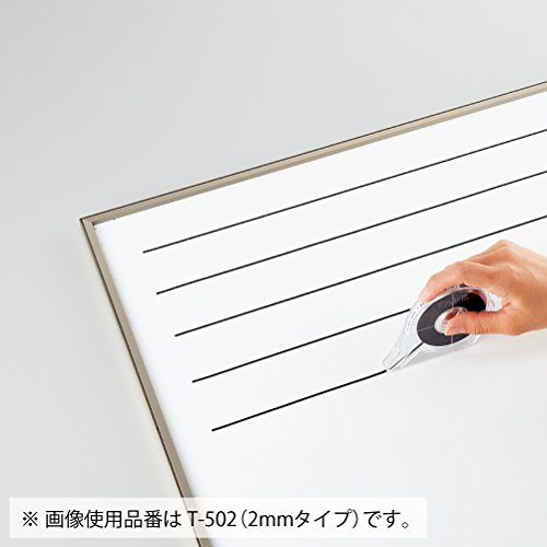 Image of KOKUYO Black Pinstripe Whiteboard Tape, Width 1 /24 Inch (1mm), Length 52 Ft (16m), Dispenser Included, Dry Erase Board Accessories