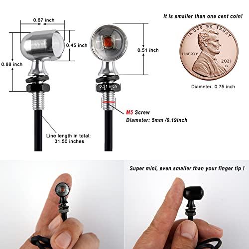 Mini Led Motorcycle Turn Signals Lights 12V Amber Indicator Lights M5 Screw Universal Motorbike Signals Compatible With Harley Honda Kawasaki Suzuki Triumph Yamaha #TOP1