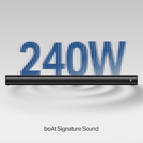 Image of Boat Aavante 2.1 2450, 240W Signature Sound, 2.1-Channel with Wireless Subwoofer, BT v5.4, Multiple Ports, EQ Modes, Bluetooth Sound bar, Home Theatre Soundbar Speaker (Premium Back)