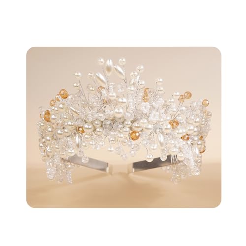 Tiara nupcial de perlas Kercisbeauty para despedida de soltera y bodas