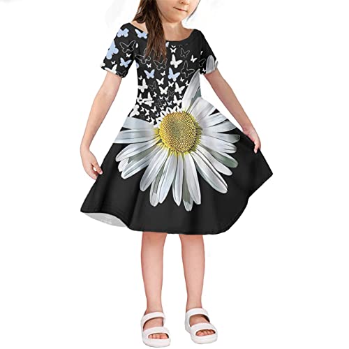 Robe d'été pour fille plissée à motif papillon Howilath