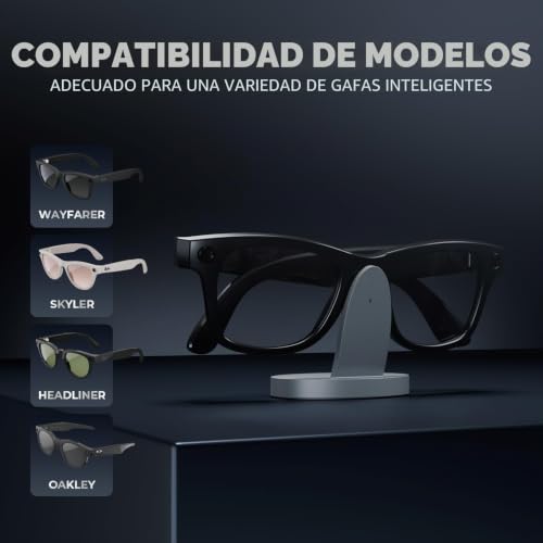 Estación de carga para Ray-Ban Meta compatible con gafas Oakley electrónicas 2