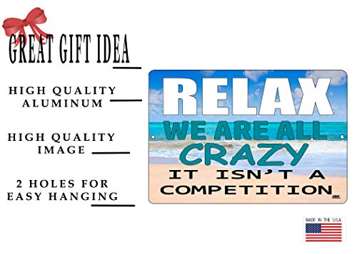 Rogue River Tactical Funny Sarcastic Work Office Retail Metal Tin Sign, 12X8 Inch, Wall Decor -Bar Boss Employee Coworker Relax We Are All Crazy #TOP1