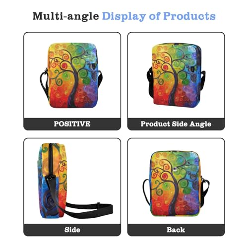 Crossbody Bag Color Trees Graffiti Messenger Bag for Women Men Purse Shoulder Bag Satchel Bag with Adjustable Strap 214B58884