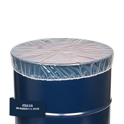 Elastic Polyethylene Drum Covers, Snug Fit, Easy Application and Removal, Durable, Protection Against Contaminants (30 Gallon/24