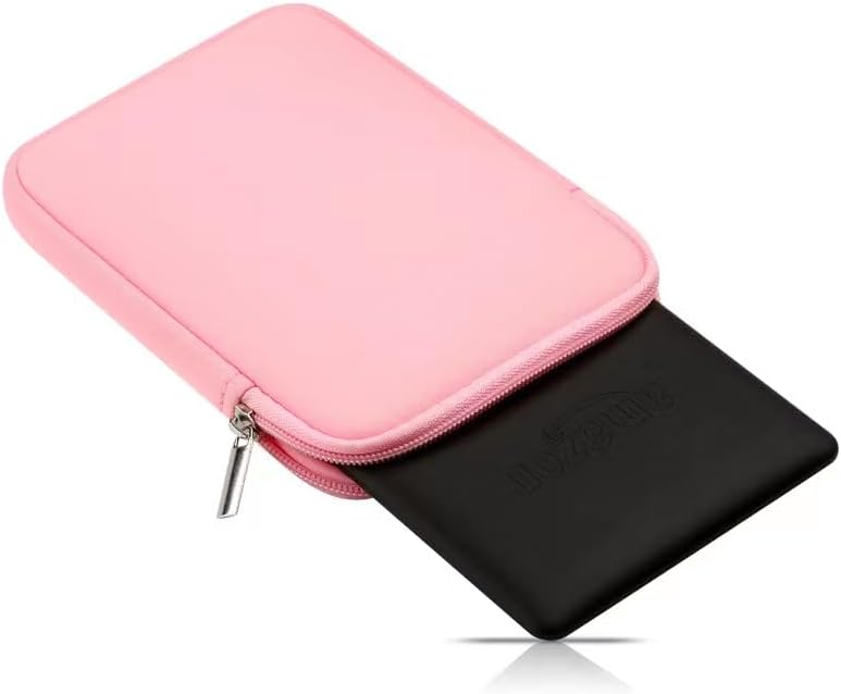 6 Inch Neoprene Sleeve Case Pouch Bag E-Reader Protect Cover Compatible with E-Reader 2022, 2019, Oasis, Kids (Pink)