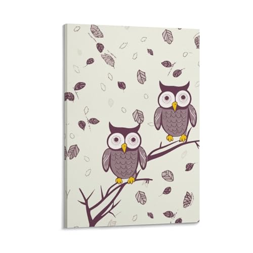Peinture sur toile hibou pour raviver un mur de salon vide