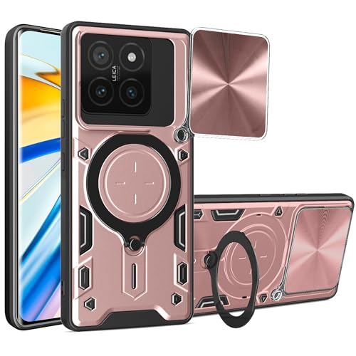 Lucyliy Compatible with Xiaomi 14T Phone Case Cover [with Tempered Glass Screen Protector] Pink