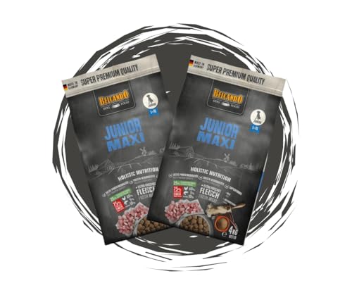 Belcando Junior Maxi 2x4kg Bundle- Trockenfutter Bundle für große Junghunde ab 4 Monate- mit Geflügel & Reis- gelenkschonende Rezeptur ohne Weizen & Soja- Made in Germany- Sparpaket