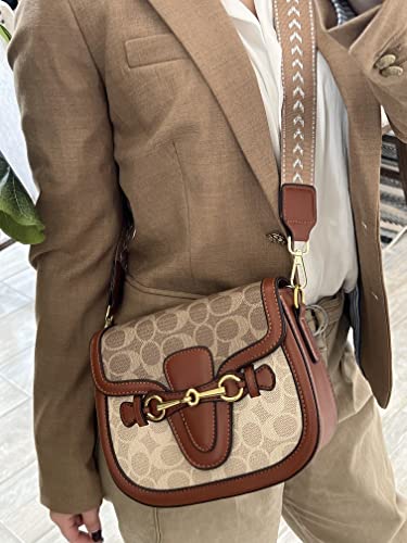 Small Crossbody Bags For Women - Leather Purse Handbag - Fashion Design - Golden Buckle (Light Brown) #TOP6