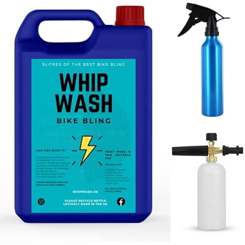 Whip Wash® Ultimate bike cleaner bundle concentrated snow foam cleaner + Snow foam lance + aluminum bottle for life degreaser chain Cover