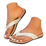 ZSpzx Women Leather Flip Flops Flats Sandals Low Heel...