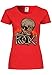 Produktbild METRA M8 F288N Damen T-Shirt mit Motiv Skull Rock, Größe:L, Farbe:Red