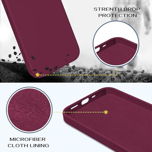 Image of DIZORO Liquid Silicone Case with Microfiber Coushioning Compatible for Samsung Galaxy M51 Cover, Gel Rubber Full Body Protection - Wine Red