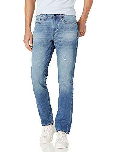 Amazon Essentials Herren Slim-Fit-Comfort-Stretchjeans - Auslauffarben, Verwaschenes Blau, 33W / 29L