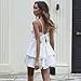 BNGD Women's Backless Bow Tie Spaghetti Strap Mini Dress Sexy Club Party Dresses(Small,White)