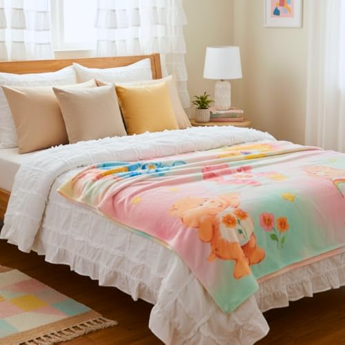 Image of Care Bears Nostalgic Vintage Bedding Super Soft Plush Throw, 46 in x 60 in, (Officially Licensed Product) by Franco Collectibles